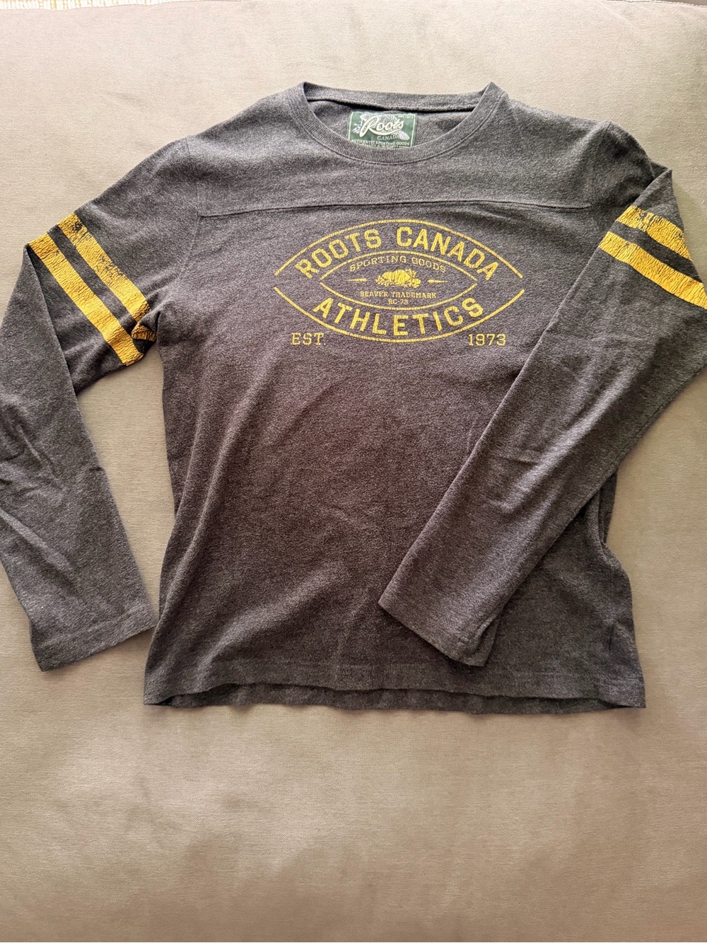 Roots Grey Sweatshirt with Yellow Athletics Logo